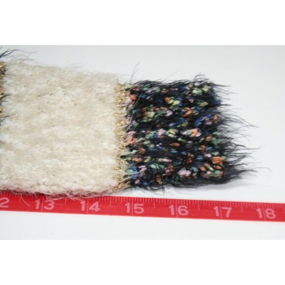 Anthropologie La Fée Verte Eyelash Knit Striped Sweater Metallic Womens S Cozy - Picture 7 of 7